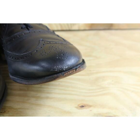 Allen Edmonds Shoes Mens 15 B Chester Black Leather Wingtip Oxford USA - Picture 9 of 12